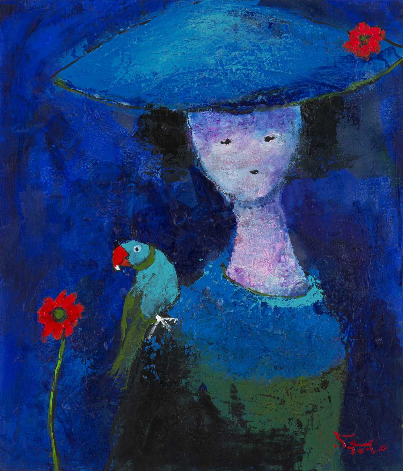 8..블루의여인 53.0+45.5    mixed media on canvas   2020.